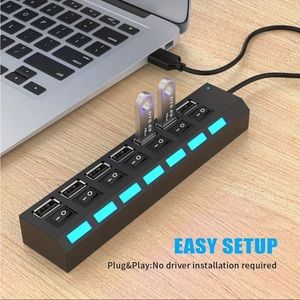 USB Hub 7 ports (Black)